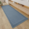 RESARE Waffle Bathroom Runner Rugs, Non Slip Boho Bath Mat 24"x60" Blue | Long by Resare