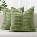 MIULEE Corduroy Decorative Throw Pillow Covers 20x20 Sage Green Pack of 2 | by MIULEE