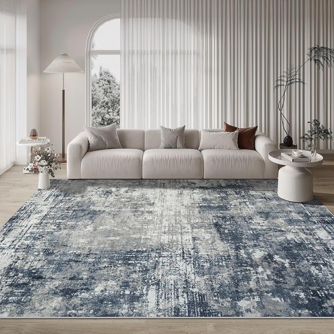 Aelenmu 10x14 Area Rugs for Living Room Dining Room Washable Blue Grey | Soft - Image 9