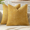 MIULEE Decorative Couch Throw Pillow Covers 16x16 in Mustard Yellow 2 Pack | by MIULEE
