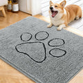 OLANLY Dog Door Mat for Muddy Paws 40x32, Paw Print Design Chenille Mud Mat | by OLANLY
