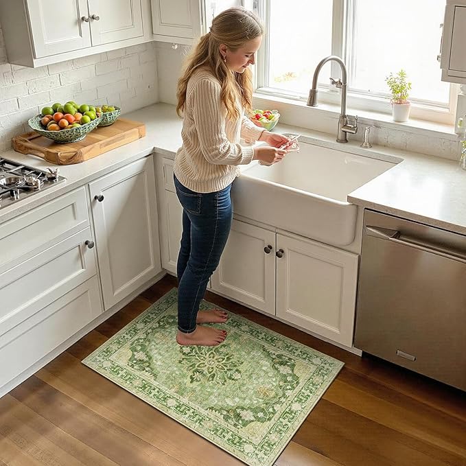 RELEANY Washable Area Rug, Small 2'x3', Water Repellent, Pet Friendly, Vintage - Image 2