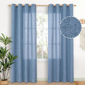 YoungsTex Light Blue Linen Curtains 84 Inch Length 2 Panels by YoungsTex