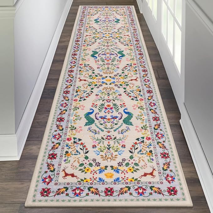 HEBE Hallway Runner Rug 2'x8', Washable Non Slip Kitchen Rug Runner | Soft Boho by HEBE