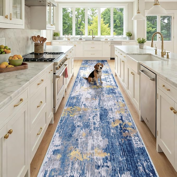 RELEANY Washable Runner 3'x12' Abstract Area Rug by RELEANY