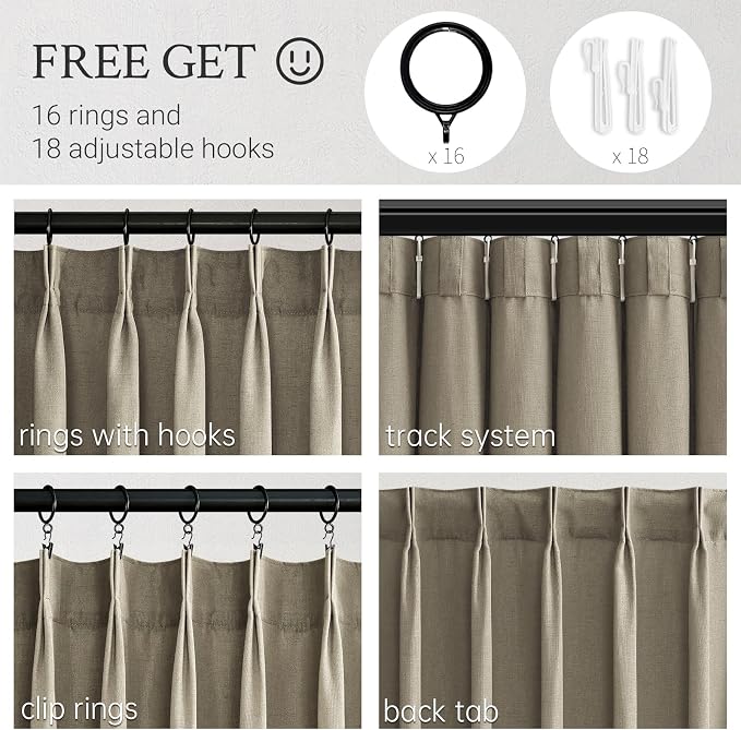 Topfinel 95 Inches Long Pinch Pleated Semi Sheer Curtains - Image 4