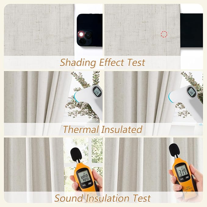 100% Blackout Boho Curtains 80 Inch Long 2 Panels Set - Image 5