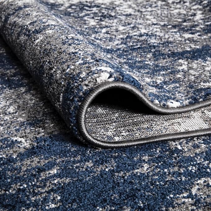 Keen Home Design Area Rugs - 4x6 Non-Shedding, Abstract Rugs for Kitchen, Living Room, Bedroom, Dining Room, Entryway - Size: 4' x 6', Navy/Grey/White