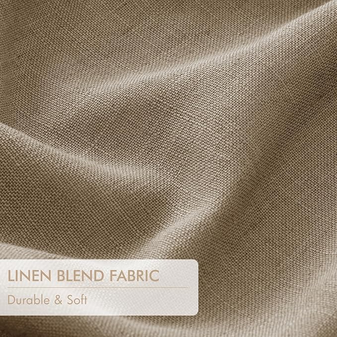 MIULEE Cafe Brown Pinch Pleated 100% Blackout Linen Curtains 40x63 Inches | - Image 6