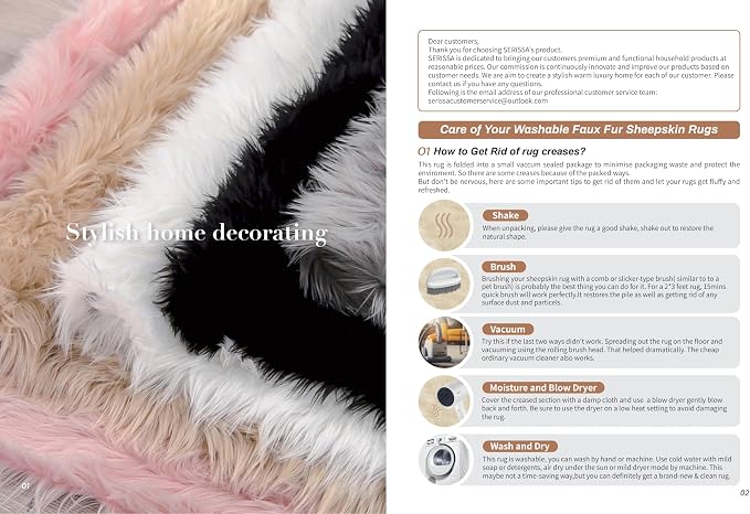 SERISSA 2x6 Fluffy Grey Faux Fur Area Rug - Image 8