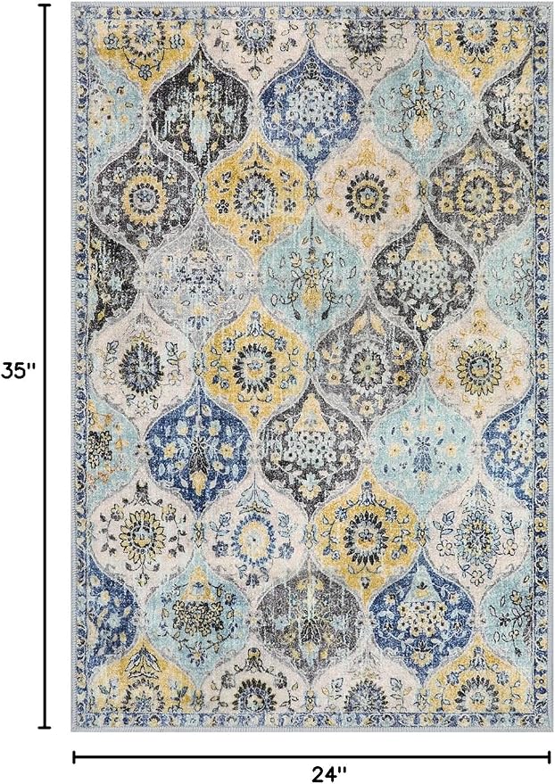 Lahome Moroccan Trellis Kitchen Rugs Non Slip Washable, 2x3 Rugs - Image 2