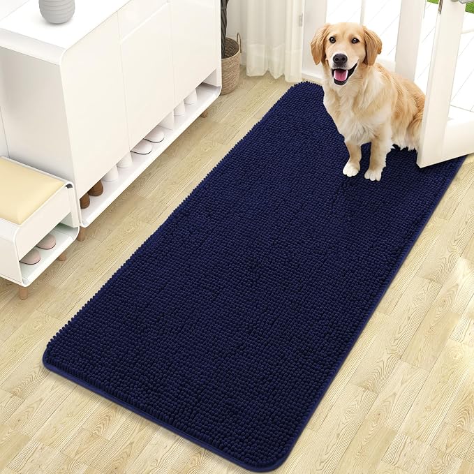 OLANLY Dog Door Mat for Muddy Paws 47x24, Super Absorbent Chenille Mud Mat | by OLANLY