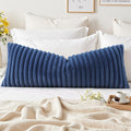 decorUhome Fall Faux Fur Throw Pillow Covers 14x36 Pack of 1 Navy Blue | by decorUhome