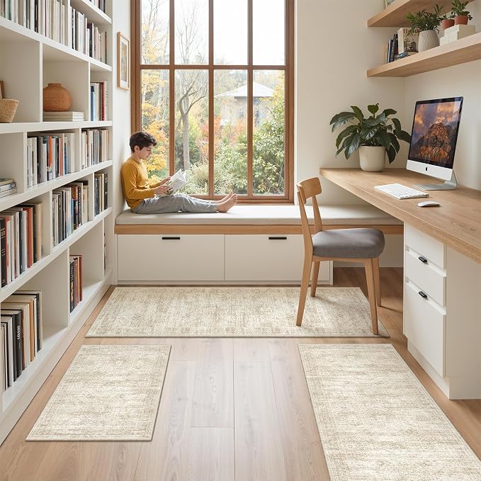 Kitchen Rugs Sets of 3, 2x3 2x4 2x5 Rug Runner, Dining Room, Soft Runner Rug - Image 3