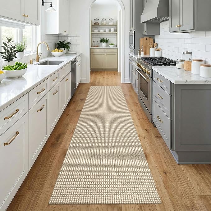 KOZYFLY Cotton Runners for Hallway 3x9, Wide Washable Runner Rug, Woven Non - Image 2
