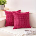 Pack of 2 Corduroy Decorative Throw Pillow Covers 24x24 Inch, Rose Red | Fall by Unknown