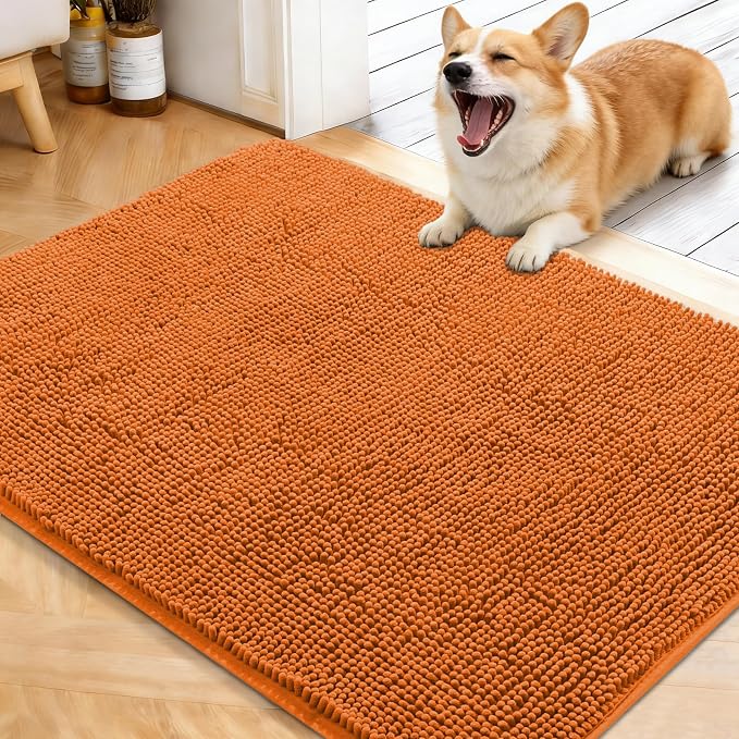 OLANLY Dog Door Mat for Muddy Paws 40x32, Super Absorbent Chenille Mud Mat | by OLANLY