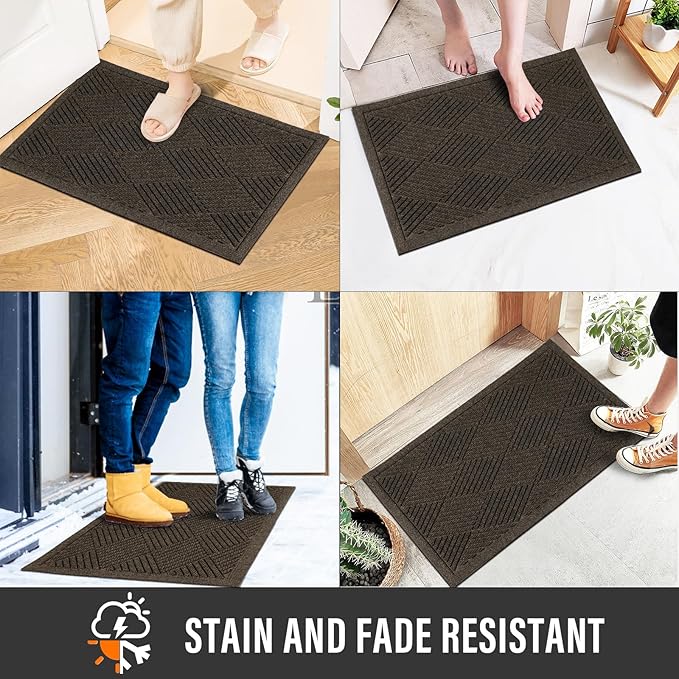 Sturdy Front Door Mat, Absorbent Muddy Dirt Resist Welcome Door Mats Outdoor - Image 4