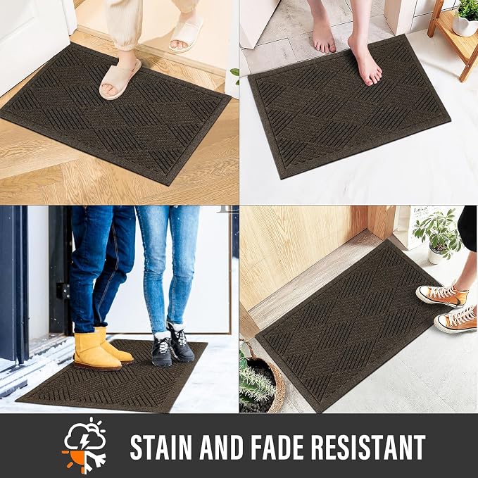 Sturdy Front Door Mat, Absorbent Muddy Dirt Resist Welcome Door Mats Outdoor - Image 4