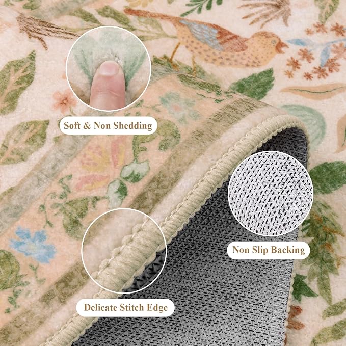 HEBE Boho Kitchen Rugs Set of 3, Non Slip Washable Kitchen Mats - Image 5
