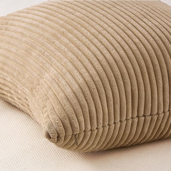 Topfinel 20x20 Decorative Pillow Covers Set of 4 Rustic Modern Soft Corduroy - Image 5