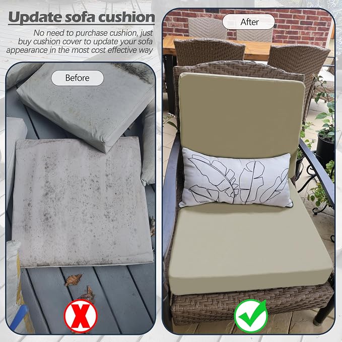 Sqodok Outdoor Cushion Covers 18x18 inch, Wicker Chair - Image 8