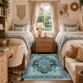 RELEANY Washable Area Rug, Teal | Non-Slip, Water Repellent, Pet Friendly by RELEANY