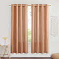 NICETOWN Linen Burlap Burnt Orange Window Treatments, Grommet Thick Privacy by NICETOWN