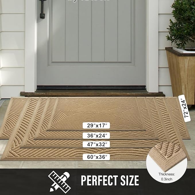 Sturdy Front Door Mat, Absorbent Muddy Dirt Resist Welcome Door Mats Outdoor - Image 6