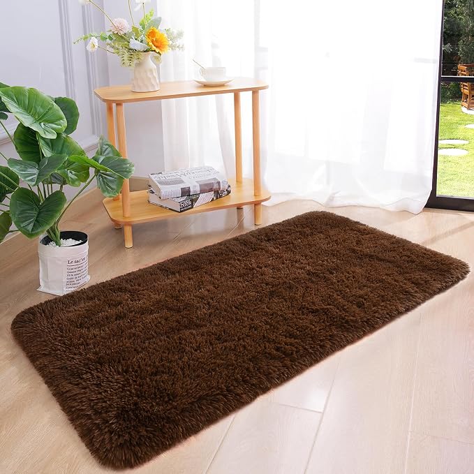 Chicrug Soft Runner Rug for Bedroom Living Room Plush Fluffy Rugs 2x4 | Shag - Image 3