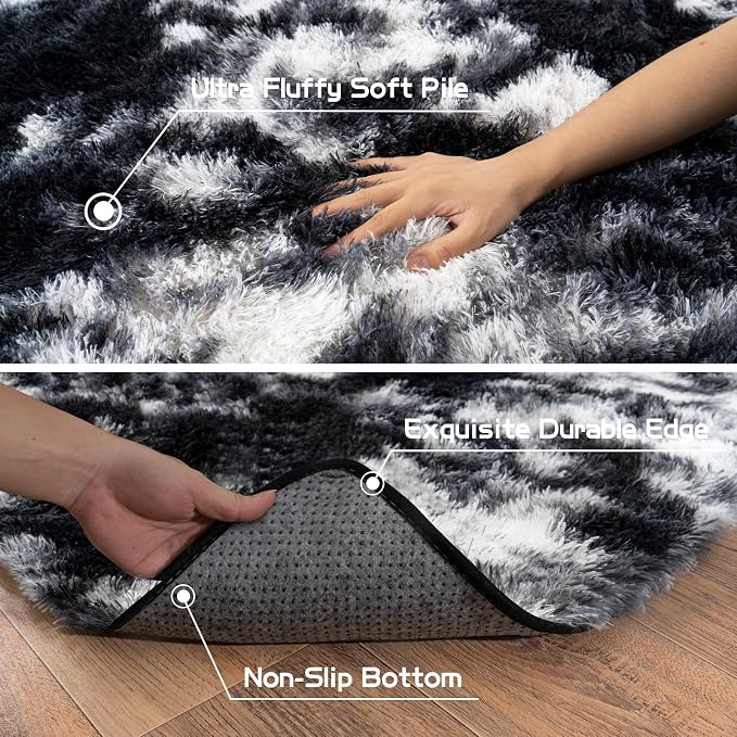 Pionblank Large Rug for Living Room 6x9, Modern Shag Area Rug - Image 6