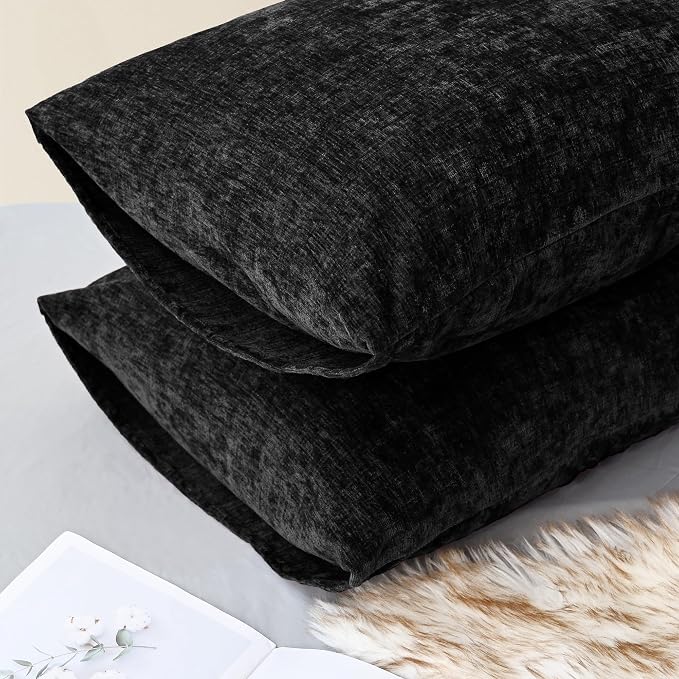 CaliTime Decorative Standard Throw Pillow Covers 26 X 20 Inches Black | Pack of - Image 4