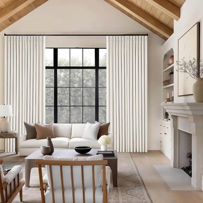 Pinch Pleated Linen Blackout 96 Inch Curtains - Image 8