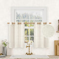 Short Linen Kitchen Curtains 36 Inch Length by LAMIT