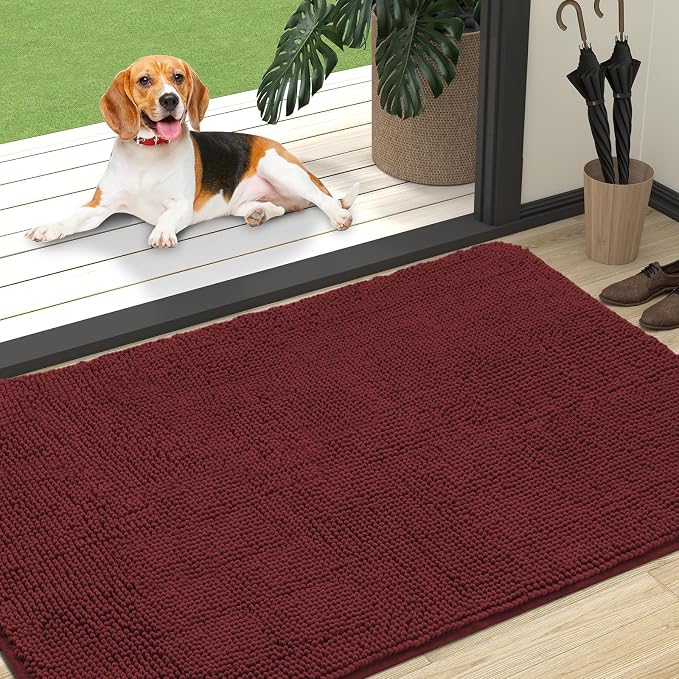 OLANLY Dog Door Mat for Muddy Paws 47x32, Super Absorbent Chenille Mud Mat | by OLANLY