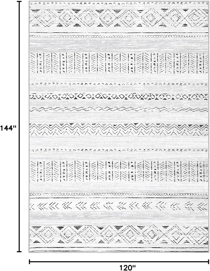cotiled Boho 10x12 Area Rug for Living Room: Large Moroccan Washable Rug | - Image 2