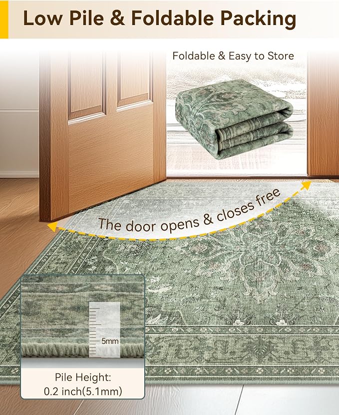 RELEANY Washable Area Rug, Runner 2'6"x8', Water Repellent, Pet Friendly - Image 4