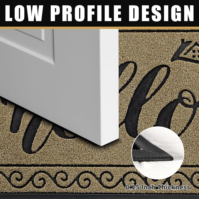 Yimobra Welcome Mats for Front Door 36x24, Heavy Duty Waterproof Outdoor Door - Image 4