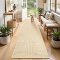 Findosom Washable Runner Rug 2x8, Geometric High-Low Textured Non Slip Hallway by Findosom