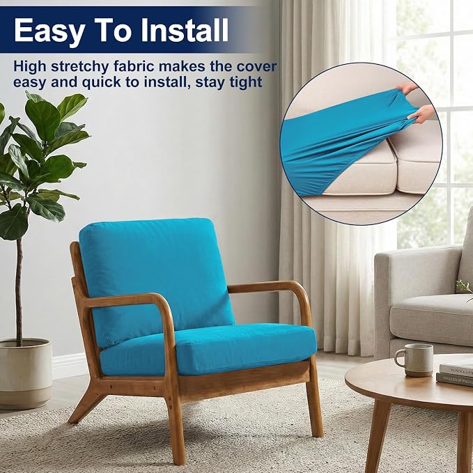 Smiry Waterproof Patio Cushion Covers, Stretch Outdoor Furniture Covers | Couch - Image 7