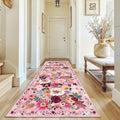 Pink Floral Hallway Runner Rug 3x7 by WelcometoBabovid