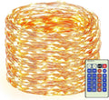 Decute 300Led 99FT Copper Wire Christmas Fairy String Lights Dimmable with Remote Control Starry Lights with UL Cerficated Decorative for Party Wedding Bedroom Yard Christmas Tree Warm White