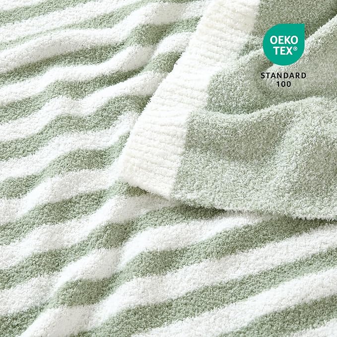 Snuggle Sac Ultra Soft Throw Blanket, Sage Green, Cozy Knitted, Fuzzy Knit - Image 4