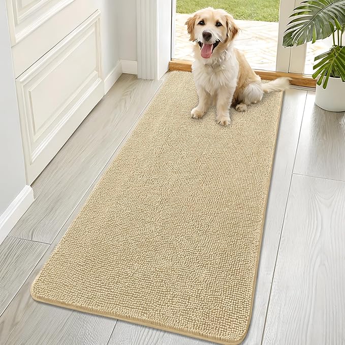 OLANLY Dog Door Mat for Muddy Paws 70x32, Super Absorbent Chenille Mud Mat | by OLANLY
