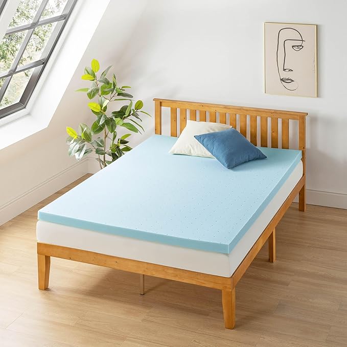 Best Price Mattress 2.5 Inch Ventilated Memory Foam Mattress Topper, Cooling Gel Infusion, CertiPUR-US Certified, Dorm Essentials, Twin