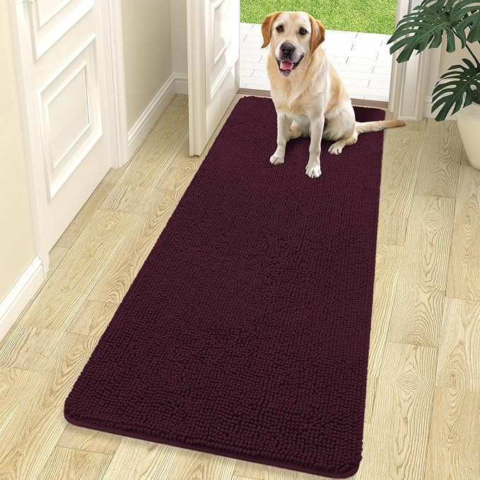 OLANLY Dog Door Mat for Muddy Paws 70x24, Super Absorbent Chenille Mud Mat | by OLANLY