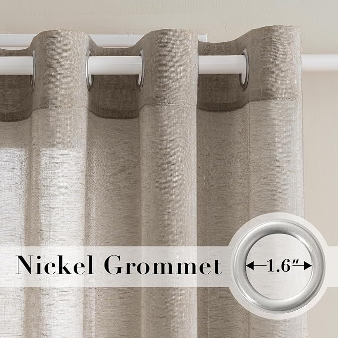 H.VERSAILTEX Natural Linen Curtains Soft Linen Semi Sheer Curtains - Image 2