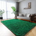 Dark Green Area Rugs for Living Room Bedroom, 5x8 Fluffy Shaggy Large Rug by ONASAR