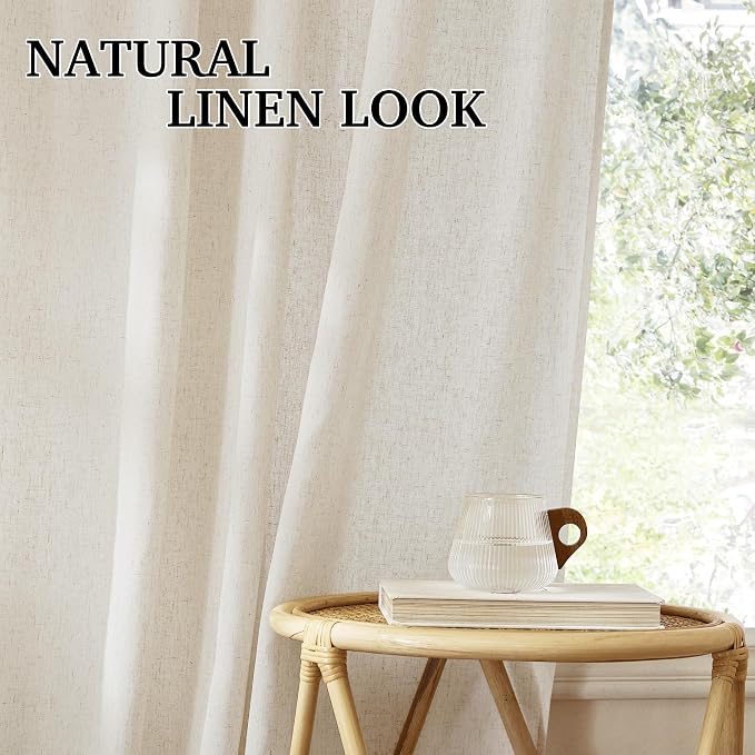 RYB HOME Linen Semi Sheer Curtains - Image 7