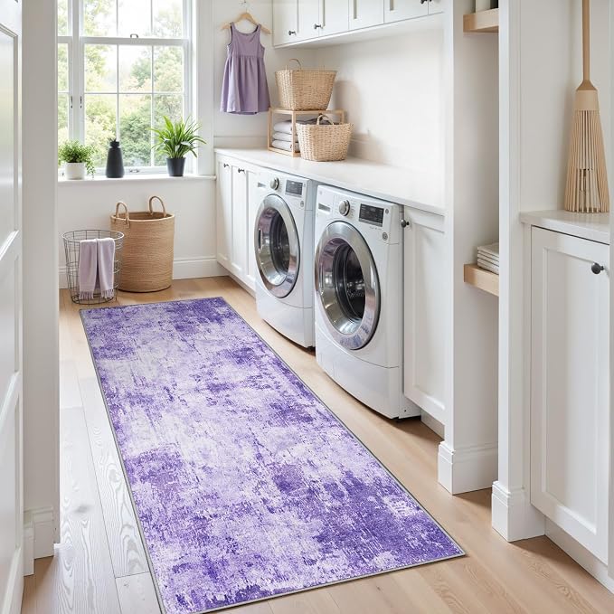 RELEANY Washable Runner 2'x8' Abstract Area Rug - Image 3